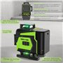 Niveau Laser Chantier Autonivelant 360° x 4, Lazer Niveaux 4D 16 Lignes Laser, Autonivellement et Mode Pulsé Extérieur, 2 x Batt