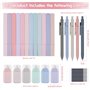 WIYETY Lot de 33 surligneurs pastel : 12 marqueurs esthétiques 5 stylos gel à encre noire avec 10 mines de rechange incluses et