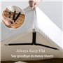4 PCS Tendeur Drap Housse avec Clips en Métal, Attache Drap Housse Réglable, Tendeur Drap pour Draps, Sangles de Support de Drap