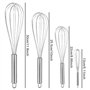 LAMXD 4 Pièces Fouet Cuisine INOX Professionnel, Batteur Manuel à Œufs Contient 21cm, 26cm, 29cm, Fouet pour Mélanger, Remuer la