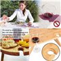 ruixin Table de pique-nique d'extérieur pliable 2 en 1 - Plateau en bambou avec 4 supports pour verres à vin et 1 support pour b