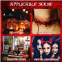 Horuili® Maquillage Halloween Effets Spéciaux, Scar Wax+Sang Artificiel pour la Peau+Double Raclette, Cire Maquillage Halloween,