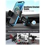 Glangeh Support Telephone Voiture Grille Aération [2025 Crochet Amélioré] Rotation 360° & Libération en Touche Compatible avec i