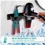 PRZRAO Support Seche Cheveux, Porte Seche Cheveux Mural, Inoxydable Porte Seche Cheveux et Lisseur Support de Sèche, Percage Sup