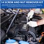 PRITOK Kit de 14 extracteurs d'écrous : ensemble d'extracteurs de vis - Jeu de douilles à profil spiralé - Extracteur de boulons