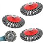 PRITOK Lot de 3 Brosses Métalliques pour Meuleuse d'Angle : Ø 125 mm Circulaire en Acier Flexible