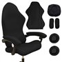WIYETY Lot de 4 housses de chaise de gaming noires - Lavables - Avec accoudoirs