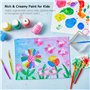 Shuttle Art Peinture au Doigt, 33 Pièces Kit de Peinture au Doigt Enfant Lavable(10 Couleurs*60ML) avec Pinceau, Tampon, Éponge,