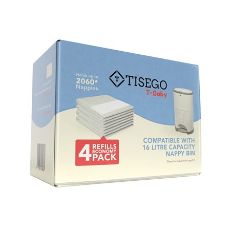 Recharge Poubelle compatible avec Korbell 16l Bin & Litter Champ | Pack économique de 4 recharges | Doublures de seau à couches