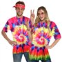 MZJAUVF Déguisement Hippie Homme, Déguisement Année 70, Deguisement Disco Homme, Accessoires Hippie avec T Shirt Perruque Bandea
