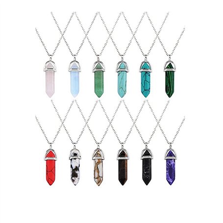YiYaO Pendentifs Point de Quartz