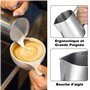 Pichet Mousseur à Lait pour Machine à Café,Pichet à Lait en Acier Inox 304 de 350 ml/12 oz,Accessoires de Barista en Métal pour