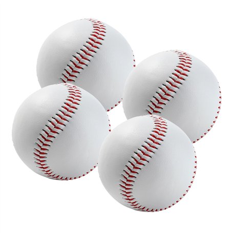 Lot de 4 ballons de baseball cousus à la main - Baseball souple de 9 pouces - En polyuréthane souple - Balles de baseball - Pour