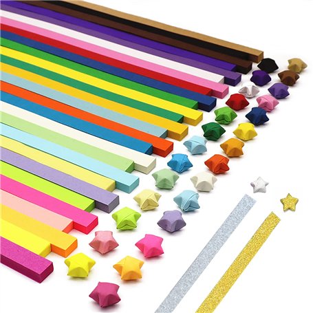 Lot de 1030 feuilles origami étoile unie