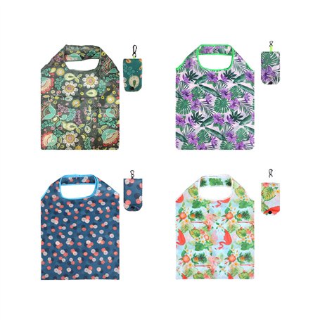 ATBUSS Lot de 4 Sacs à Provisions Pliables et Réutilisables - Portables