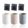 Lot de 3 gobelets de rinçage buccal avec 3 supports de brosse à dents