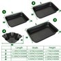 GOYADA 3 Pcs Plat à Four Rectangulaire Antiadhésif, Plaque à Rôtir Antiadhésif en Acier au Carbone avec 1 Pcs Moules à Tortilla