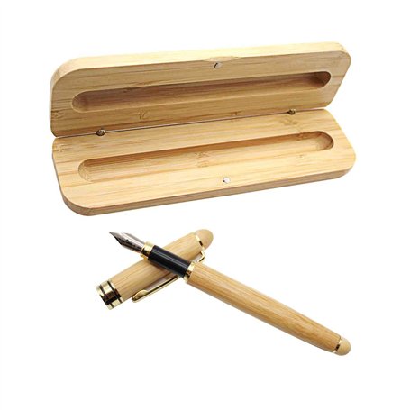 WJUAN Stylo Plume Vintage Stylo Plume en Bambou 14 cm/ 5