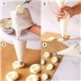 Blanc Douille Patisserie Poche à Douille Patisserie,Poche à Douille en Tissu,Réutilisable Résistant Coton Piping Bag avec 5 Pièc