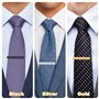 3 Pièces Pince Cravate Homme Pince a Cravate Homme Pince à Cravate Classiques Or Argent Noir pour Affaires Travail Mariage Anniv