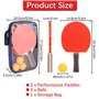 Raquette de Ping-Pong Raquette Ping Pong Raquette Tennis de Table Set de Tennis de Table avec 2 Raquette de Ping Pong 3 Balle de