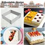 DURANTEY Cadre Patisserie en Acier Inoxydable 15 à 28 cm Réglable Moule Gateau Carré Extensible Moule Carré Patisserie Antirouil