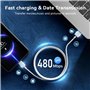 Câble de charge rapide pour Xiaomi 120W Max. Câble USB 6A Charge rapide 65W Max, Câble USB C Transfert de données pour Android.