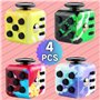 Steemjoey 4PCS Anti-Stress Fidget Toy Cube Anti Stress Jouet Décompression Jouet Cube avec 6 modules apaisants pour Enfants et A