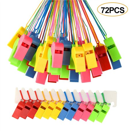 FEPITO 72 sifflets en Plastique colorés