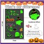 Leesgel Halloween Tatouage, 10 Feuilles Fluorescent Tatouage Ephemere Stickers pour Decoration, Maquillage Pinata Anniversaire E