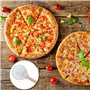 testyu Pelle a Pizza Ronde 7 Pouces, Pelle Pizza Perforée en Aluminium avec 40cm Longue Poignée en Bois Amovible Poignée Antidér