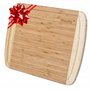 BlauKe® Planche à Découper en Bois en Bambou avec Rigole (Grande 37x29cm) – Planche en Bois Épaisse pour Viande Pain Fromage Lég