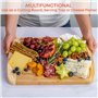 BlauKe® Planche à Découper en Bois en Bambou avec Rigole (Grande 37x29cm) – Planche en Bois Épaisse pour Viande Pain Fromage Lég