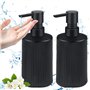 2 pezzi Distributeur Savon Flacon Distributeurs de Savon Plastique Noir Mat Distributeur de Savon pour Salle de Bain et Cuisine