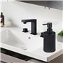 2 pezzi Distributeur Savon Flacon Distributeurs de Savon Plastique Noir Mat Distributeur de Savon pour Salle de Bain et Cuisine 
