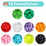 Lot de 1000 grandes perles à repasser de 10 mm XL avec plaque enfichable 10 couleur multicolores et 10 motifs d'animaux Kit créa