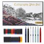 GC QUILL Lot de 7 stylos plume de calligraphie avec différentes pointes et 40 cartouches d'encre pour débutants MU-09