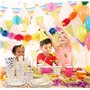 80 Pièces Blanc et Or Vaisselle de Fête, Vaisselle Jetable Decoration 20 Invités Assiettes en Papier, Serviettes, Paille, Tasses