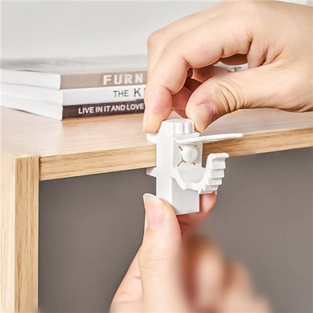 Labstandard Support De Pince Porte-Rideaux 2Pcs Barre Transversale Réglable Tringle à Rideaux en Plastique pour Stockage De Serv