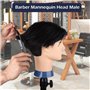 DaizySight Tete a Coiffer Professionnel Homme, Tete Maleable Coiffure avec 100% Cheveux Naturels Humains, Tête D’exercice Manneq