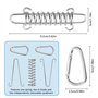 4 Pcs Boucle de Corde de Ressort de Tente Tendeur Voile Ombrage en Acier Inoxydable Ressort Voile D'ombrage Tendeur Ressort Bouc