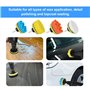Kit de Polissage Voiture 80mm (17 Pièces) - Pad et Disque avec Adaptateur M10 pour Perceuse - Tampons de Polissage et Cire de La