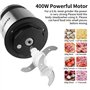 Hachoir électrique 400W Hachoir a Viande avec 4 lames et 600ML Bol acier inoxydable Electrique Mini Mixeur Robot Cuisine pour Ve