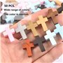 CHENNAN 50 Pcs Pendentif Croix En Bois Minni Croix en bois crucifix Croix Breloques Croix Bois Perles DIY Mini Croix Charmes Cro
