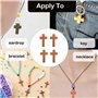 CHENNAN 50 Pcs Pendentif Croix En Bois Minni Croix en bois crucifix Croix Breloques Croix Bois Perles DIY Mini Croix Charmes Cro