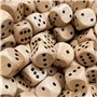 Lot de 40 Dés en Bois 16mm Jeu de Dés en Bois 6 Faces Dés en Bois Naturel Accessoires de Jeux de Société de Jeu de Cartes DIY po