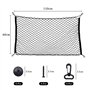Filet de Rangement Coffre de Voiture 110×60cm - Extensible Jusqu'à 220×120cm - Élastique Avec 4 Crochets - Pour la Plupart des V