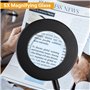 MXTIMWAN 5X Lampe Loupe, 360° Flexible Loupe à Pince, Loupe 5X avec lumière, 3 Couleurs 10 Luminosité, pour Travail de Bureau ét