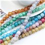 YPLonon Perle de Verre Rondes 8MM Craquelé Assortiment Des Billes de Cristal avec Trou Colorées Perles en Vrac Naturelles pour B
