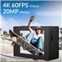 Aviner Action Cam 4K Caméra sous-Marine étanche 40 m Ultra HD 20 MP 170 degrés Ultra Grand Angle WiFi stabilisation Glace avec 2